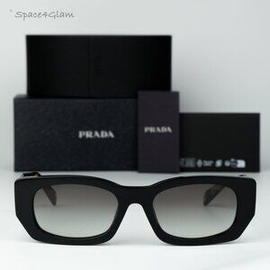 Prada Men Sunglasses Black Grey Gradient Rectangle PRB05S 3890A7 NEW AUTHENTIC